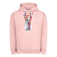 Pigment Salmon Paint Brushes Urban Hoodie - linhVisuals