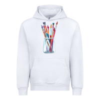 White Paint Brushes Urban Hoodie - linhVisuals