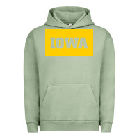 Pigment Oil Green University of Iowa, UIowa, Iowa, apparel Urban Hoodie - linhVisuals