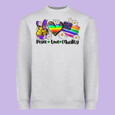 Peace Love  Equality Heavyweight Sweatshirt Designed By Adodesignshop