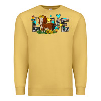 Antique Gold love western cow Premium Sweatshirt - JahusDesignShop