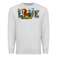 Dove Grey love western cow Premium Sweatshirt - JahusDesignShop
