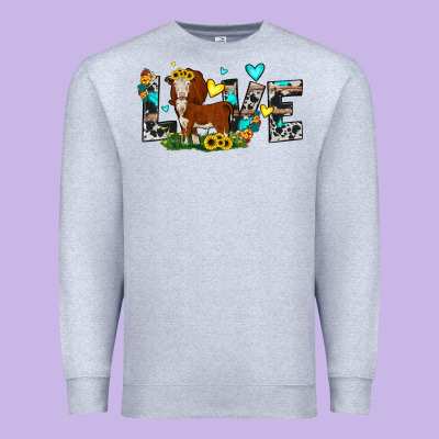 Love Western Cow Premium Sweatshirt Designed By Jahusdesignshop