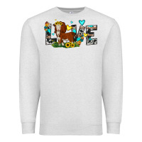 Oatmeal Heather love western cow Premium Sweatshirt - JahusDesignShop