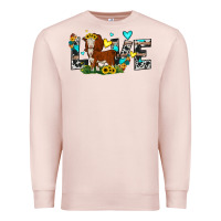Pale Pink love western cow Premium Sweatshirt - JahusDesignShop