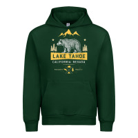 Forest Green womens lake tahoe national park california nevada vintage bear men v n Urban Hoodie - linhVisuals