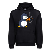 Penguin Playing Violin Animal Urban Hoodie | Teevron