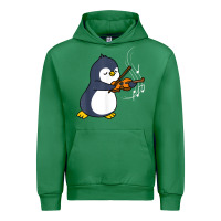 Emerald penguin playing violin animal Urban Hoodie - linhVisuals