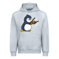 Heather Grey penguin playing violin animal Urban Hoodie - linhVisuals
