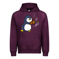 Mauve Wine penguin playing violin animal Urban Hoodie - linhVisuals