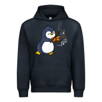 Navy penguin playing violin animal Urban Hoodie - linhVisuals