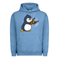 Pigment Pebble Blue penguin playing violin animal Urban Hoodie - linhVisuals