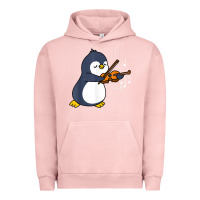 Pigment Salmon penguin playing violin animal Urban Hoodie - linhVisuals