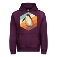 Mauve Wine penguin retro vintage style penguin Urban Hoodie - linhVisuals
