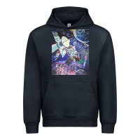 Navy spaceship earth mural Urban Hoodie - linhVisuals
