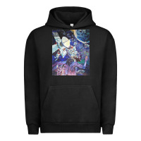 Pigment Black spaceship earth mural Urban Hoodie - linhVisuals