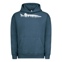 Pigment Midnight Navy musky pine forest fishing angler Urban Hoodie - linhVisuals