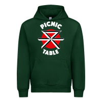 Forest Green picnic table parody Urban Hoodie - linhVisuals