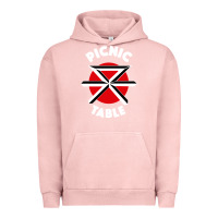 Pigment Salmon picnic table parody Urban Hoodie - linhVisuals