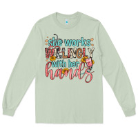 Matcha she works willingly with her hands Long Sleeve Tee - FaDigitalArtStudio