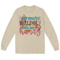 Mushroom she works willingly with her hands Long Sleeve Tee - FaDigitalArtStudio