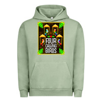 Pigment Oil Green four calling birds Urban Hoodie - linhVisuals