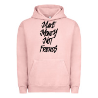 Pigment Salmon make money not friends Urban Hoodie - linhVisuals