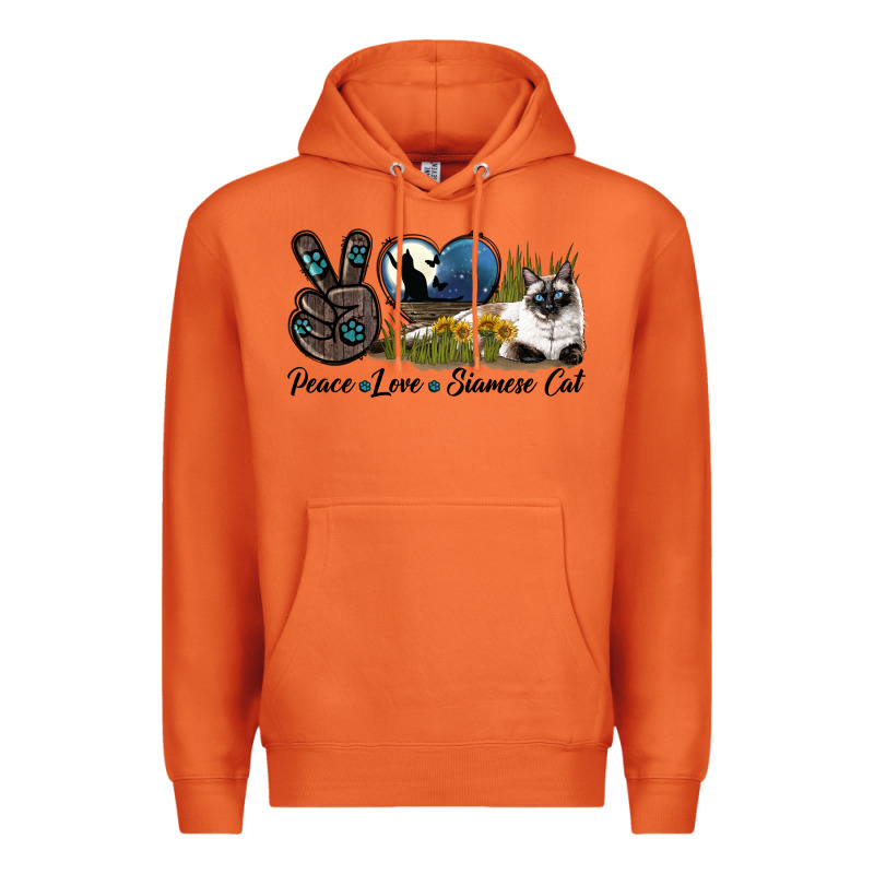 Peace Love Siamese Cat Premium Hoodie by LillyAllenDesigns | Teevron