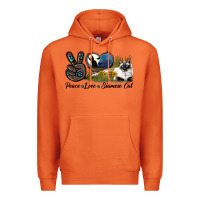 Carrot Peace Love Siamese Cat Premium Hoodie - LillyAllenDesigns