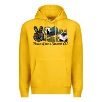 Lemon Peace Love Siamese Cat Premium Hoodie - LillyAllenDesigns