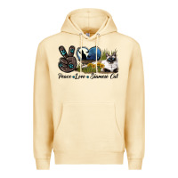 Pina Colada Peace Love Siamese Cat Premium Hoodie - LillyAllenDesigns