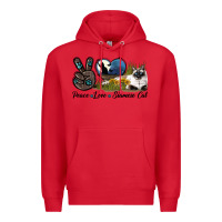 Red Peace Love Siamese Cat Premium Hoodie - LillyAllenDesigns