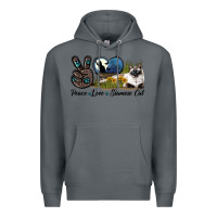 Rock Peace Love Siamese Cat Premium Hoodie - LillyAllenDesigns