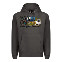 Smoke Peace Love Siamese Cat Premium Hoodie - LillyAllenDesigns