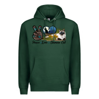 Sports Green Peace Love Siamese Cat Premium Hoodie - LillyAllenDesigns