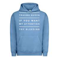 Pigment Pebble Blue emt hoodie funny trauma queen attention bleeding fun gift Urban Hoodie - linhVisuals