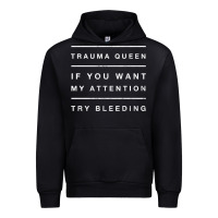 Black emt hoodie funny trauma queen attention bleeding fun gift Urban Hoodie - linhVisuals