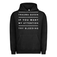 Pigment Black emt hoodie funny trauma queen attention bleeding fun gift Urban Hoodie - linhVisuals