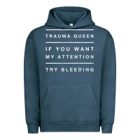 Pigment Midnight Navy emt hoodie funny trauma queen attention bleeding fun gift Urban Hoodie - linhVisuals