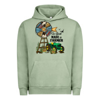 Pigment Oil Green So God Made a Farmer Urban Hoodie - JahusDesignShop
