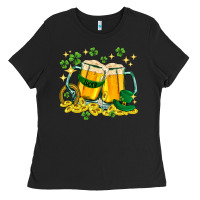 Black St. Patrick's Day beer Ladies Tee - HowdyJamesFarm