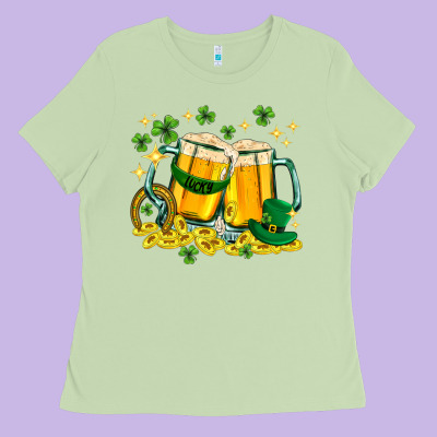 St. Patrick's Day Beer Ladies Tee Designed By Howdyjamesfarm