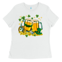 White St. Patrick's Day beer Ladies Tee - HowdyJamesFarm
