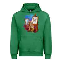 Emerald french bulldog painting bulldog artist art animals graphic long sleeve Urban Hoodie - linhVisuals