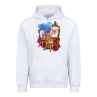 White french bulldog painting bulldog artist art animals graphic long sleeve Urban Hoodie - linhVisuals
