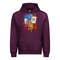 Mauve Wine french bulldog painting bulldog artist art animals graphic long sleeve Urban Hoodie - linhVisuals