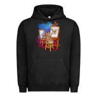 Pigment Black french bulldog painting bulldog artist art animals graphic long sleeve Urban Hoodie - linhVisuals