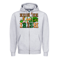 Heather Grey kiss me i am irish  with lips and shamrocks Zipper Hoodie - AdoDesignShop