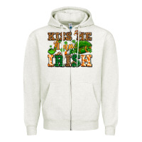 Oatmeal Heather kiss me i am irish  with lips and shamrocks Zipper Hoodie - AdoDesignShop