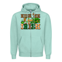 Seafoam kiss me i am irish  with lips and shamrocks Zipper Hoodie - AdoDesignShop